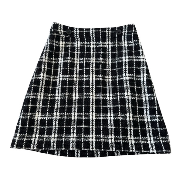 Banana Republic Tweed Button Black and White Skirt - Picture 1 of 2